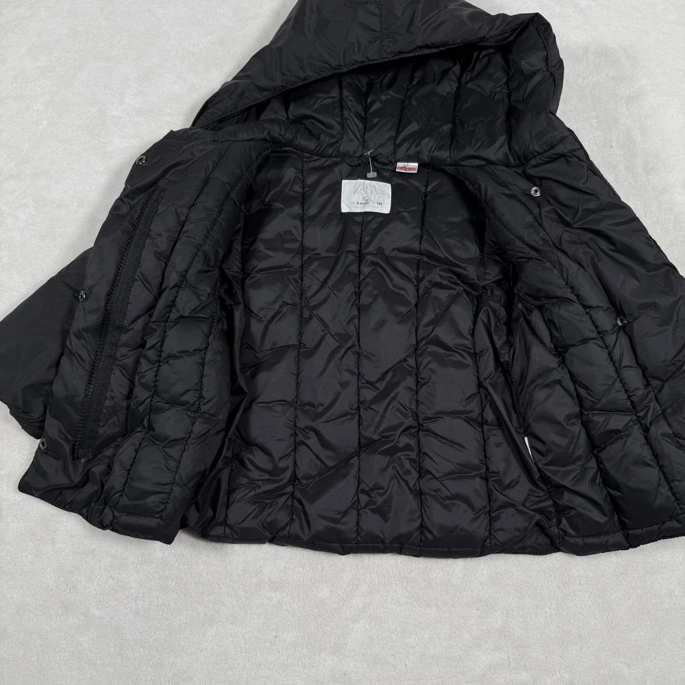 Zara Kids Black Hooded‎ Puffer Jacket Winter Coat 3-4 Years